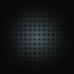 Marijuana pattern center light vector dark background