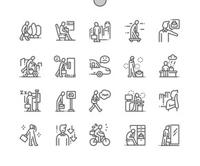 Poster - Sad people go to work Well-crafted Pixel Perfect Vector Thin Line Icons 30 2x Grid for Web Graphics and Apps. Simple Minimal Pictogram
