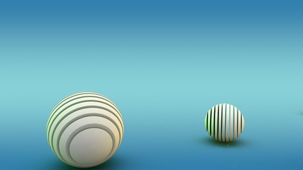 Poster - 3D rendering of abstract geometric shapes in new year style on a blue background. Image of spheres consisting of disks. The scope stripe. Illustration of an abstract festive songs.