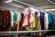 close up of costumes hanging
