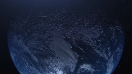 Wall Mural - Shading over Planet Earth. Detailed High quality 4K animation of World with beautiful clouds. Rotating blue home from space. 