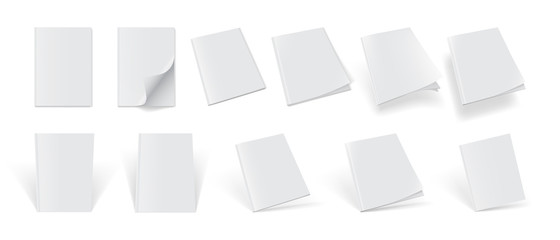 Canvas Print - set of magazine covers from different sides on a white background  mock up