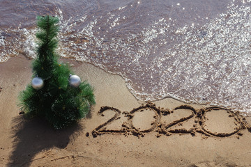 2020 wave new year tree celebrate travel