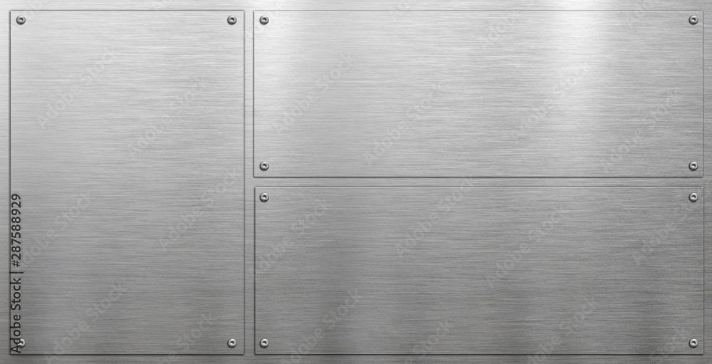 Brushed metal plates with rivets Stock Photo | Adobe Stock
