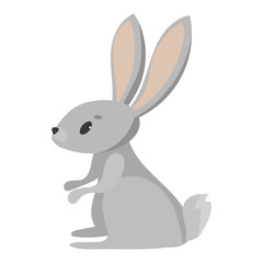 Wall Mural - Cartoon hare.Vector illustration of a hare. Drawing animal for children. Zoo for kids.