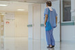Male urinary tract patients walking for exercise and rest in the hospital