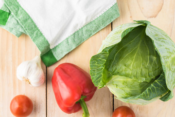 Wall Mural - Green cabbage head.