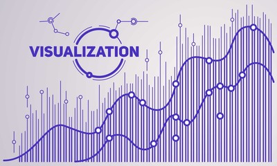Poster - Visualization chart concept background. Outline illustration of visualization chart vector concept background for web design