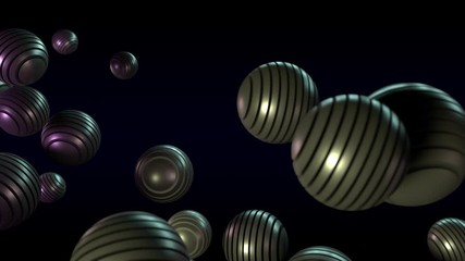 Poster - 3D animation of many balls that change their color when moving.