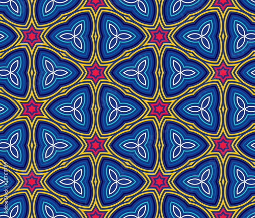 Geometric pattern with hexagonal structure. Symmetric forms.