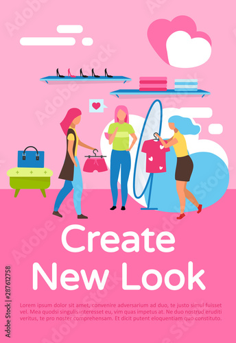 Create New Look Poster Vector Template Shopping At Clothes