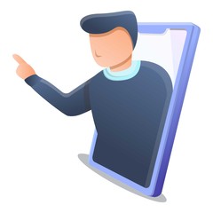 Poster - Web smartphone lesson icon. Cartoon of web smartphone lesson vector icon for web design isolated on white background