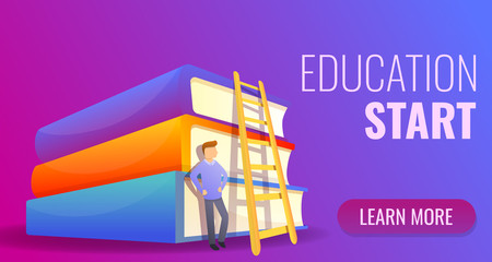 Poster - Education start concept banner. Cartoon illustration of education start vector concept banner for web design