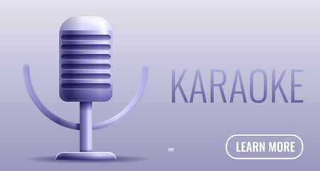 Poster - Karaoke studio microphone concept banner. Cartoon illustration of karaoke studio microphone vector concept banner for web design