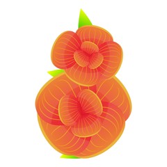 Poster - Red group orchid icon. Cartoon of red group orchid vector icon for web design isolated on white background