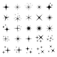 Wall Mural - vector sparkles icon set. star element