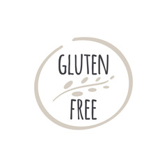 Wall Mural - Gluten free label. Food icon. Vector sign isolated. Illustration symbol for product, logo, package, healthy eating, lifestyle, celiac disease, shop, menu