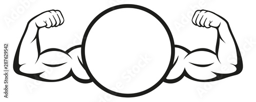 Fotografía Biceps. Muscle icon. Gym logo. Vector illustration