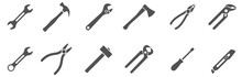 Tools Icons Set. Instruments Signs Collection. Vector Illustration