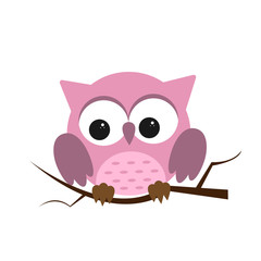 Owl night bird with big eyes. Colorful illustration