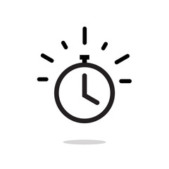 Poster - stopwatch or timer with fast time count down icon vector, line outline chronometer symbol or pictogr