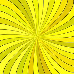 Poster - Yellow abstract hypnotic spiral ray burst stripe background - vector graphic design