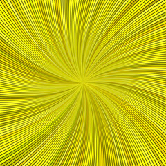 Poster - Yellow abstract psychedelic striped spiral vortex background design - vector graphic from swirling rays