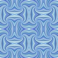Poster - Blue seamless psychedelic geometrcial spiral stripe pattern background - vector curved burst design