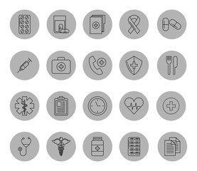 Sticker - bundle of medical healthcare icons