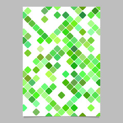 Poster - Green geometric diagonal square mosaic pattern brochure template