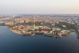 Fototapeta Londyn - View from the drone of the Peter and Paul Fortress, St. Petersburg
