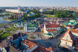 Aerial view on a Trinity suburb - old historic centre, and Minsk city, Minsk, Belarus.