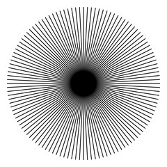 Poster - Radial, radiating beams, rays starburst, sunburst lines. Circular burst, firework, blast or explosion effect. Concentric, converging array sparkle effect. Irregular, dashed stripes