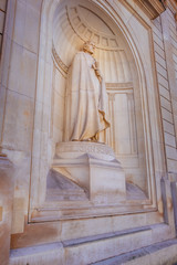 Canvas Print - Statue of Sir John Soane (1753-1837) at Lothbury street in London, UK