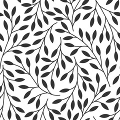 Elegant floral seamless pattern with tree branches. Vector organic background.