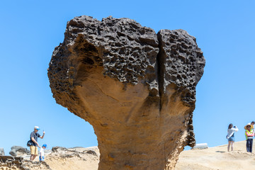 Beautiful rock formation at Yehliu Geopark, New Taipei city