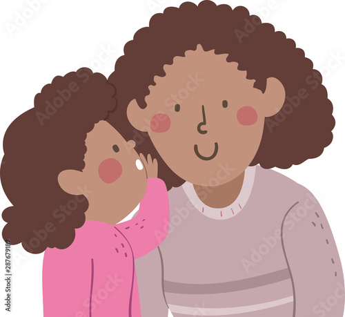 Kid Girl Black Whisper Mother Voice Level Stock Vector Adobe Stock