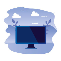 Wall Mural - desktop computer device isolated icon