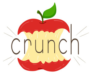 Poster - Apple Bite Onomatopoeia Sound Crunch Illustration