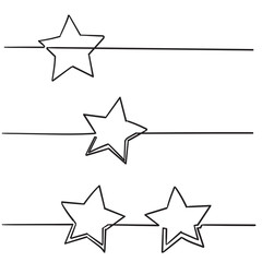 Wall Mural - continuous line star with handdrawn doodle style vector