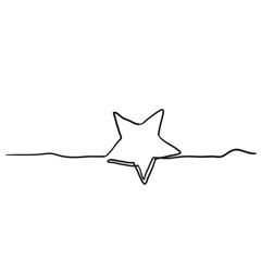 Wall Mural - continuous line star with handdrawn doodle style vector
