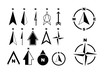 set of compass or north arrow concept. easy to modify