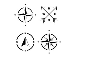 Wall Mural - set of compass or north arrow concept. easy to modify