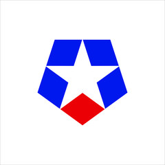 Wall Mural - star logo. pentagon symbol. icon vector.