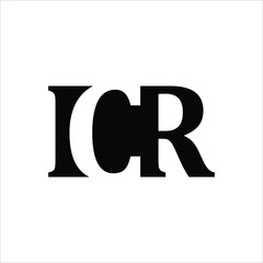 Wall Mural - Letter I C R Logo. Negative Space Symbol. Icon Vector. 