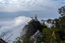 LAMPANG,THAILAND-JANUARY 20 : Amazing Thailand Sea Of Mist At Wat Prajomklao Rachanusorn (Wat Phrabat Pu Pha Daeng) On January 20,2018, Lampang Province, Thailand