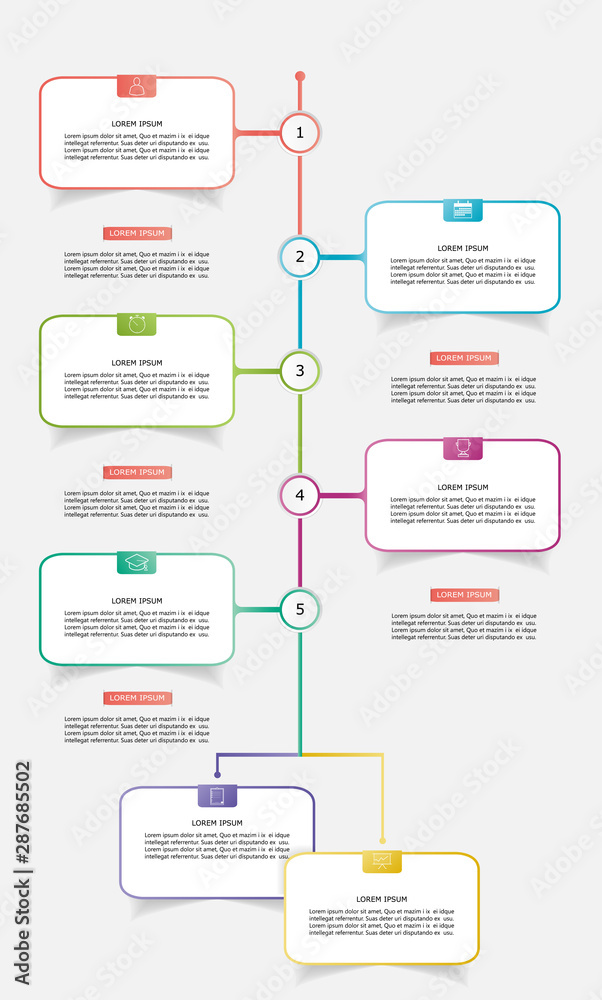 business infographic timeline design template and steps for shopping ...