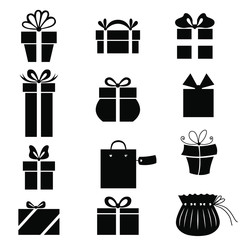 Poster - Vector illustrations of decorative present icon set