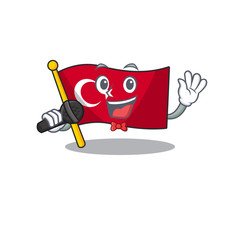 Poster - Singing flag turkey in the mascot shape