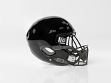 Fototapeta Panele - Black American football helmet isolated on white mockup 3D rendering